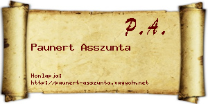 Paunert Asszunta névjegykártya